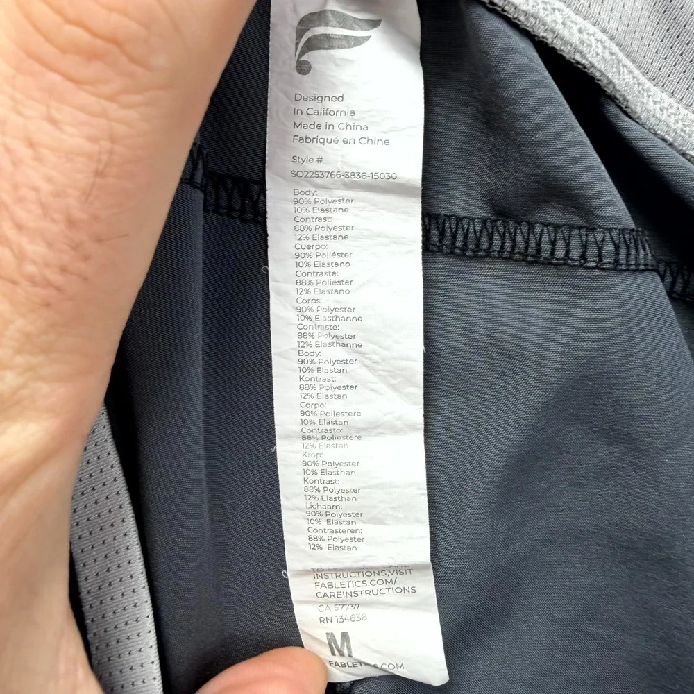 Fabletics The Fundamental Short II Mens Medium Black Gray Camouflage Performance - Picture 7 of 8